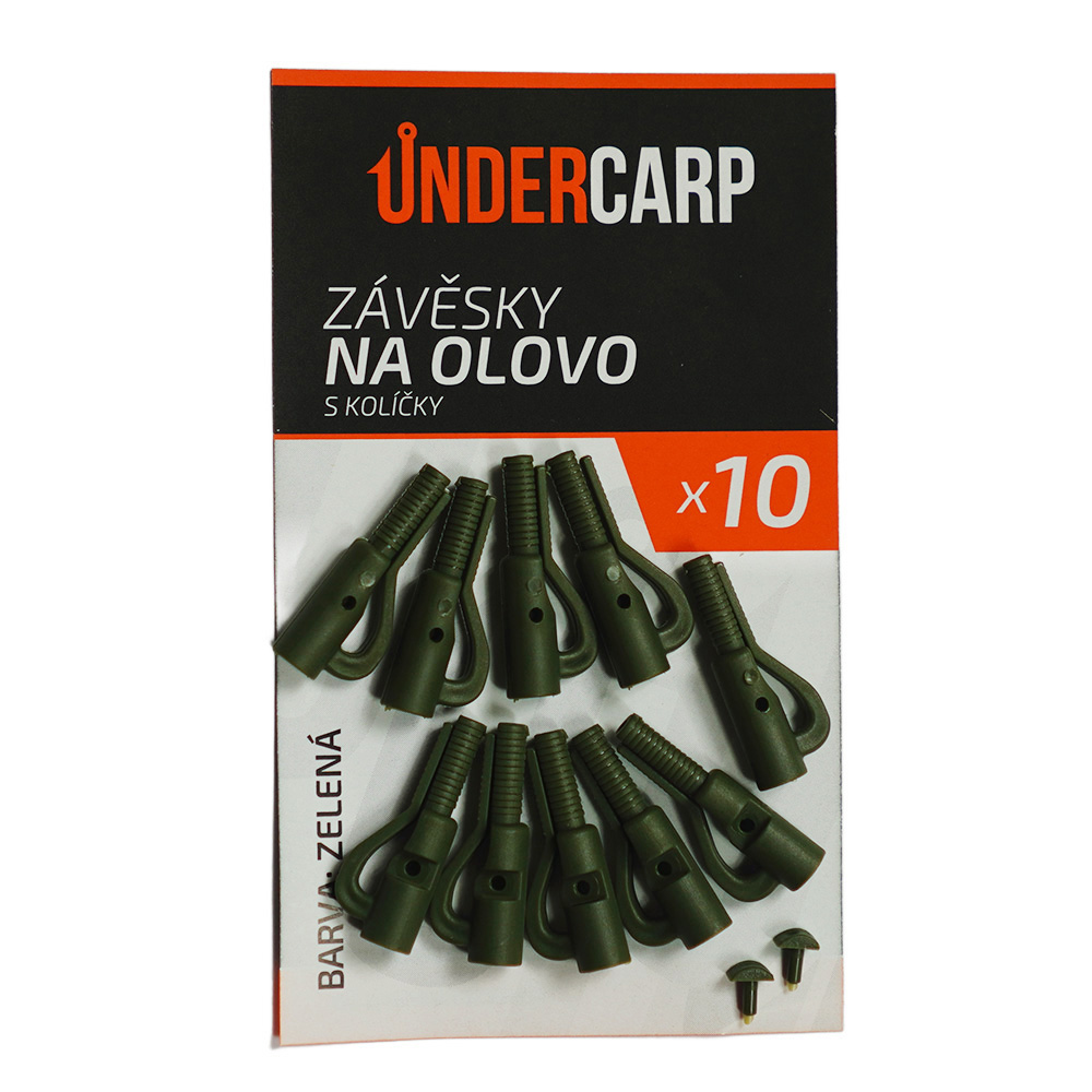 Klip na olovo so zarážkou zelený