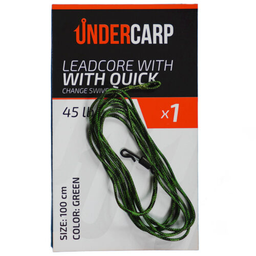 Leadcore with Quick Change Swivel 45 lbs 100 cm green 1 pcs undercarp