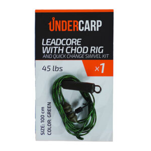 Leadcore with Chod Rig and Quick Change Swivel kit 45 lbs 100 cm green undercarp