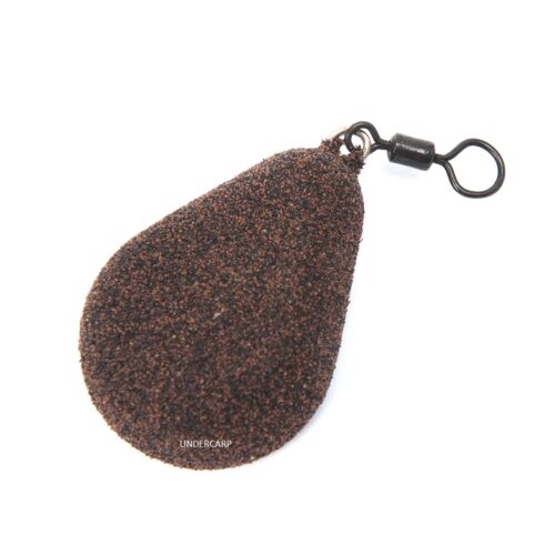 undercarp Carp Lead Flat Pear With Swivel Brown