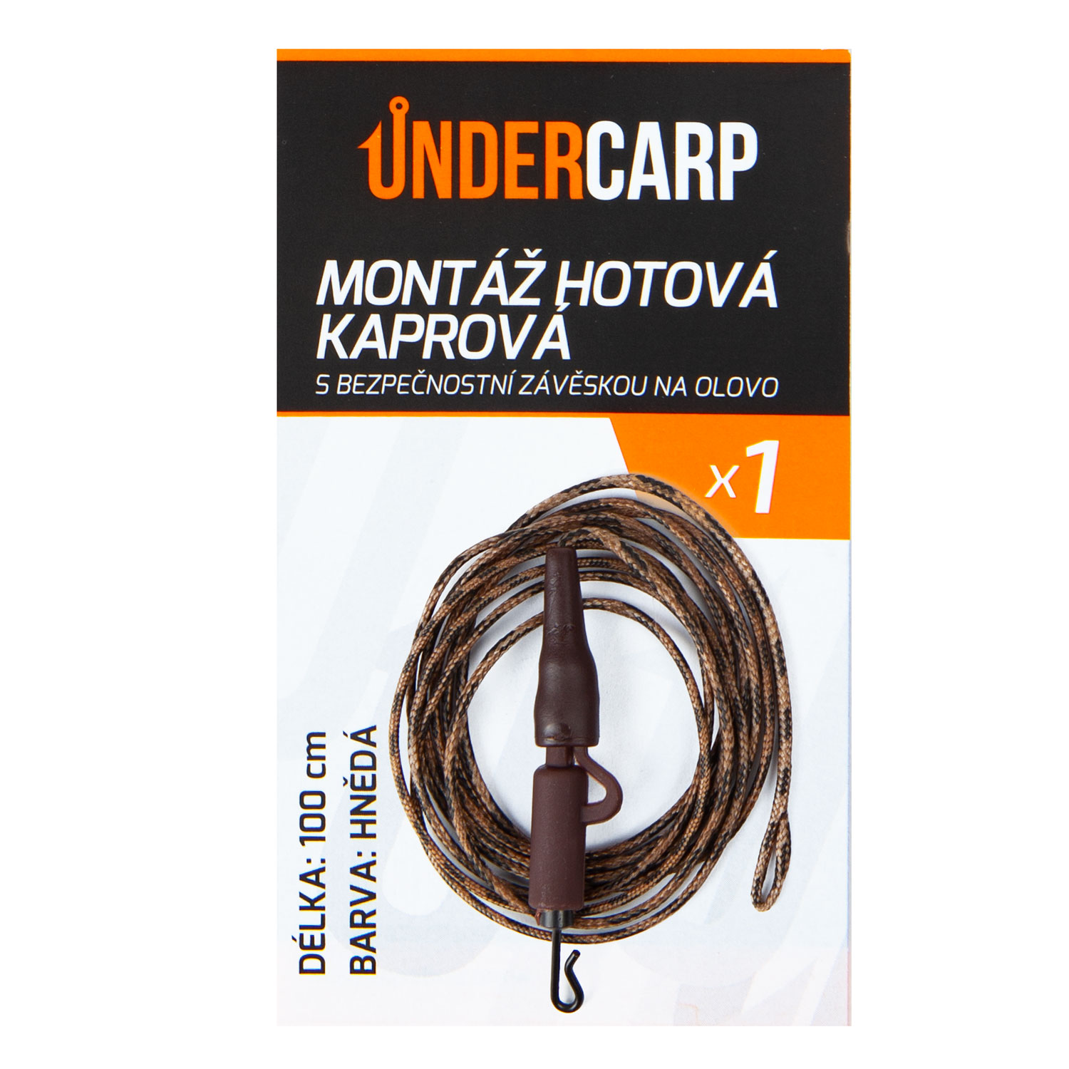 Nádväzec Leadcore Lead Clip 45 lbs 100 cm hneda