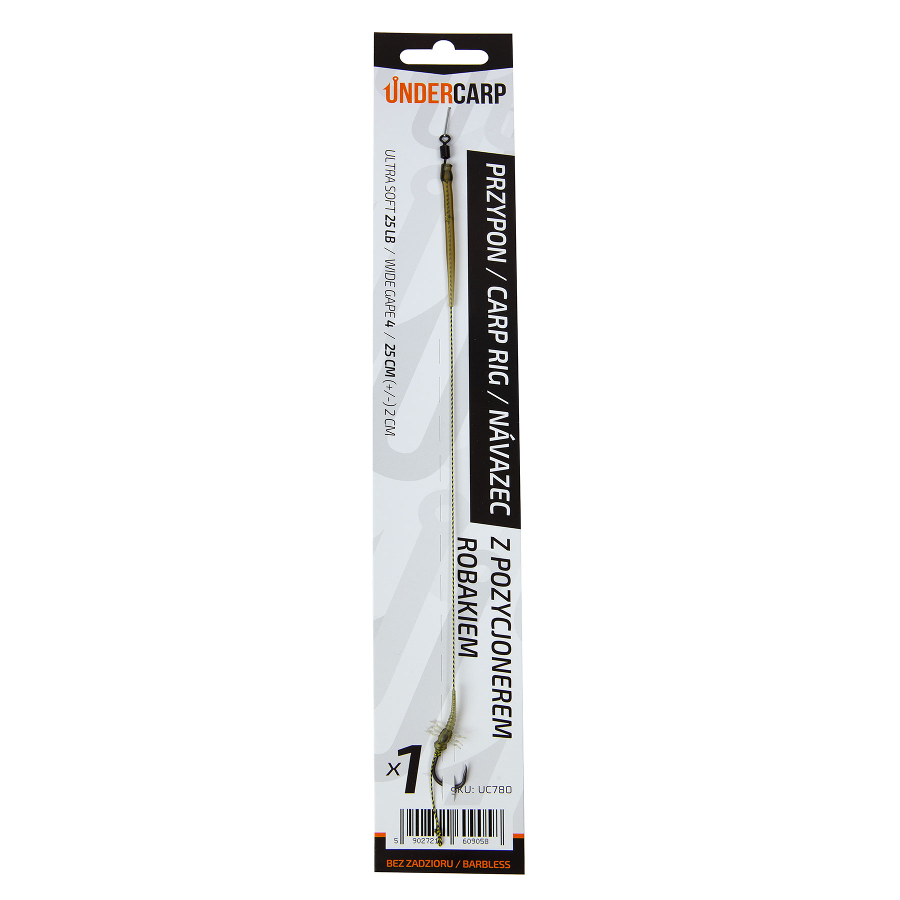 undercarp hotový Návazec s rovnátkem imitace červa Bez Protihrotu 4