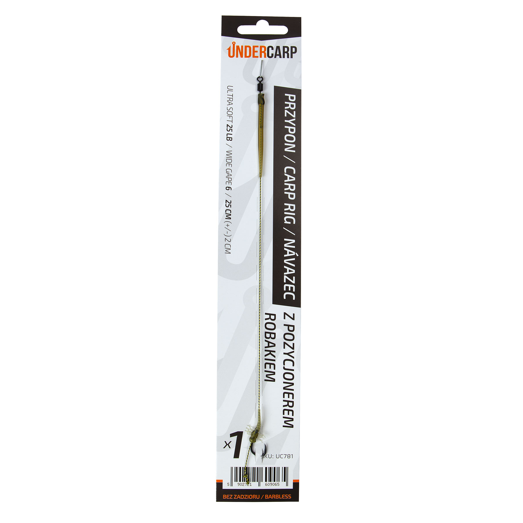 undercarp hotový Návazec s rovnátkem imitace červa Bez Protihrotu 6